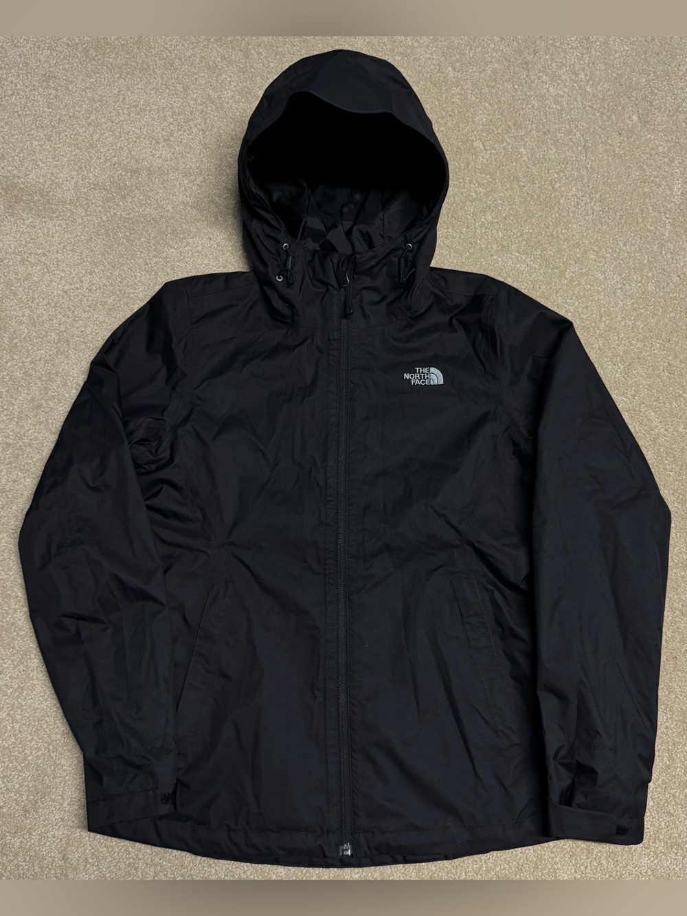 The North Face DryVent Hooded Waterproof Rain Jacket Women Small Black Light